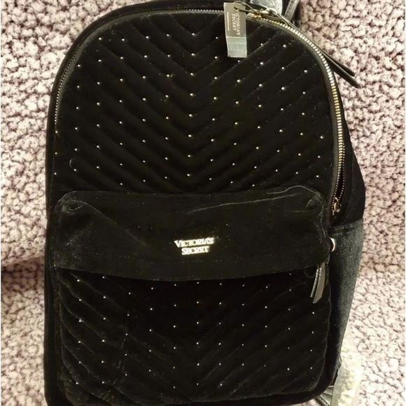 Victoria Secret Black Velvet Backpack main image 4